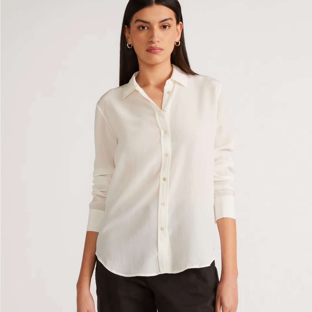 Everlane clean silk relaxed shirt NWT